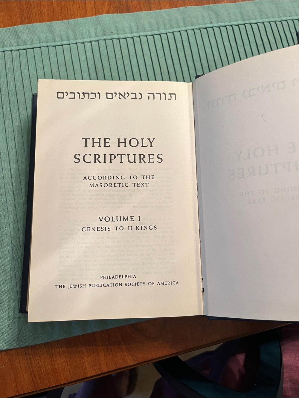 The Holy Scriptures Volume I - Genesis to II Kings)